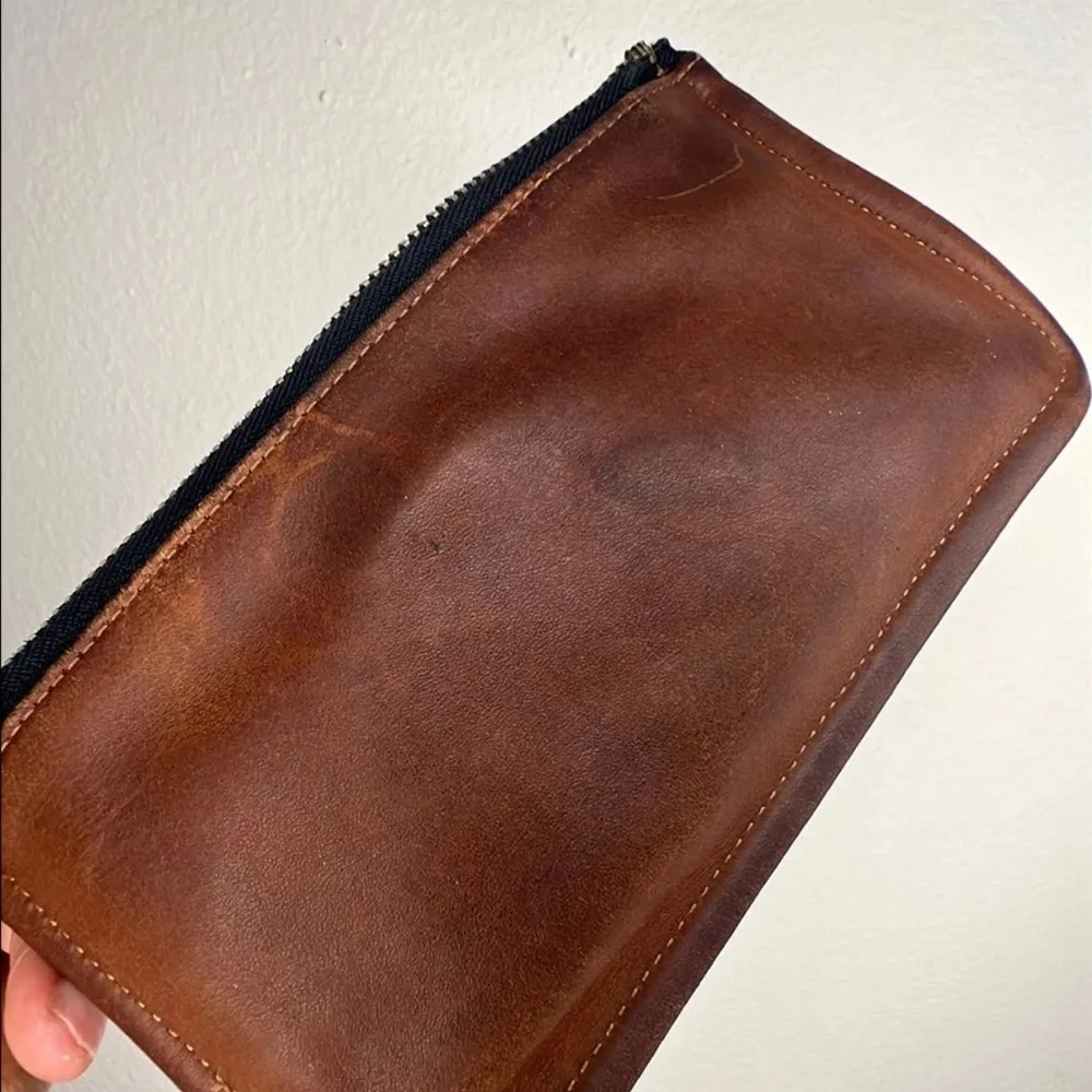 Vintage Coach British Tan Slim Makeup Bag - Picture 5 of 7